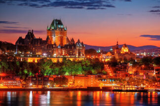 Quebec Frontenac Castle Montage 02 - Colorful Stock Photos