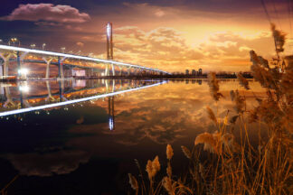 New Champlain Bridge in Montreal City - Colorful Stock Photos