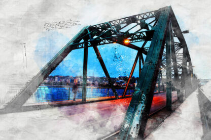 Old Bridge over the Saguenay River Sketch Image