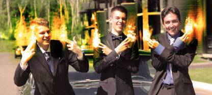 Young Men with Fingers on Fire - Colorful Stock Photos