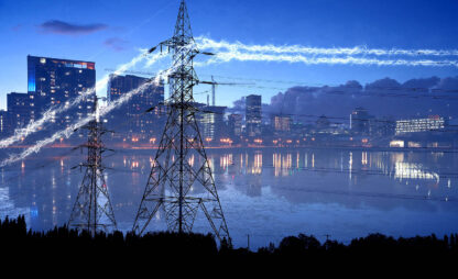 Urban Electrification in Blue - Colorful Stock Photos