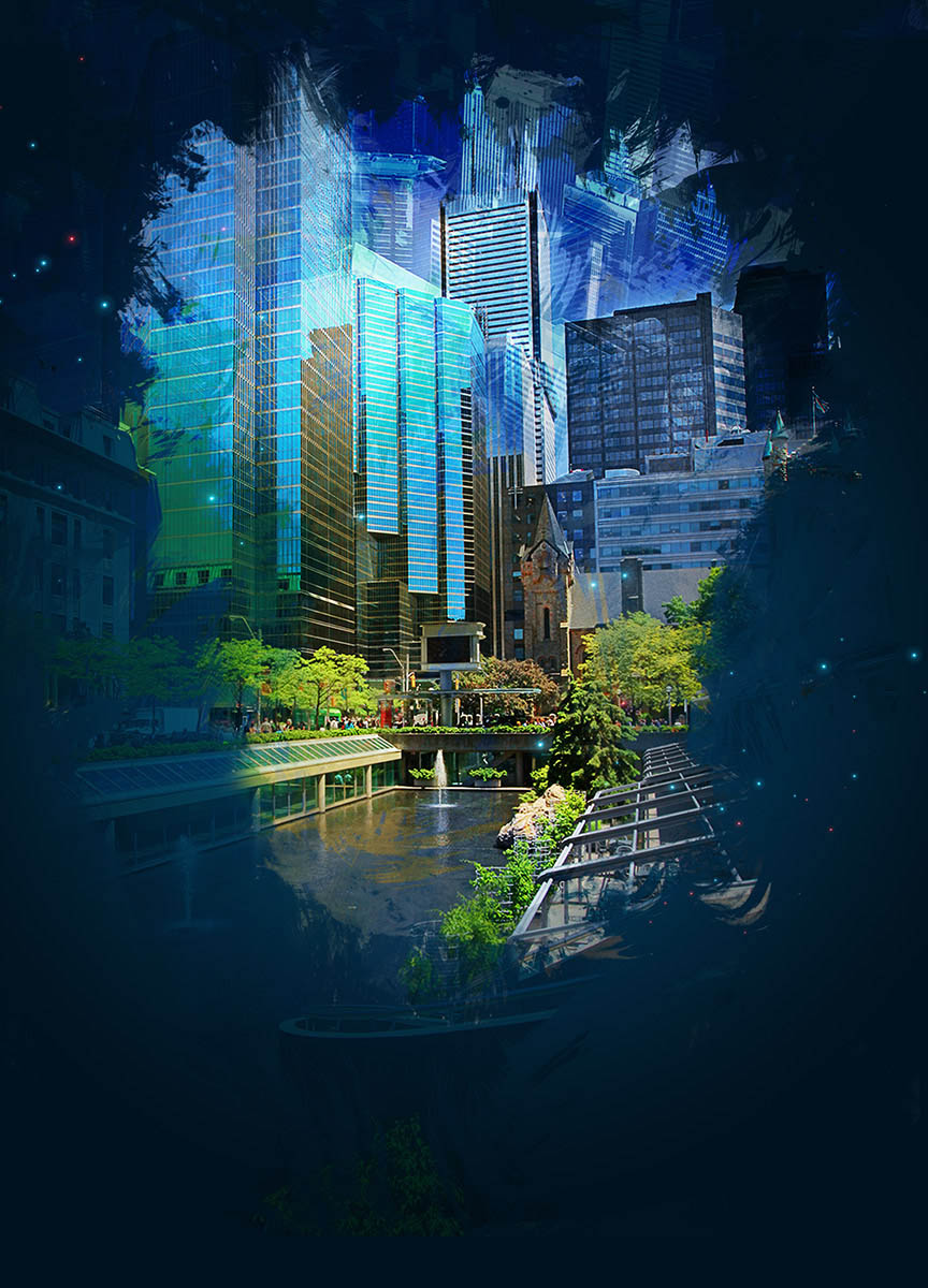 Vertical Urban Scene Art Background
