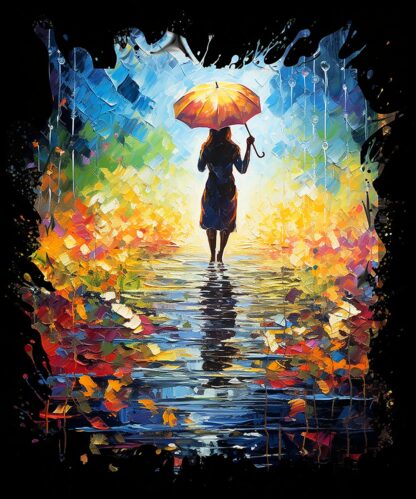Colorful Umbrella Woman Fine Art