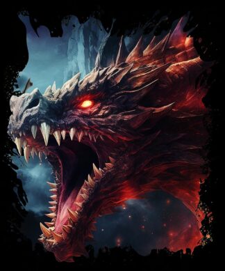 Furious Dragon on Black Background