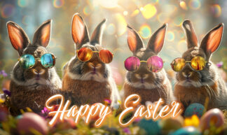 Happy Easter Wishes - Cool Bunnies