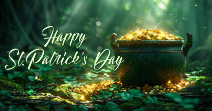 Happy St. Patrick's Day - Sparkling Gold Pot