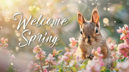 Welcome Spring - Funny Squirrel in Wilderness